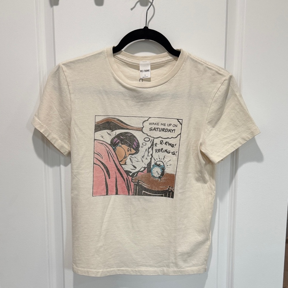 Re/Done Wake Me Up On Saturday Graphic Tee